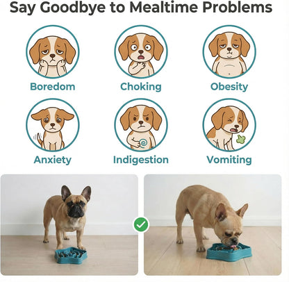 Pet Slow Feeder Bowl for Small Dogs, Puzzle Feeder for Petite Dogs, Anti-Choking, Slow Eating, 350ML Capacity, BPA-Free, Small Size