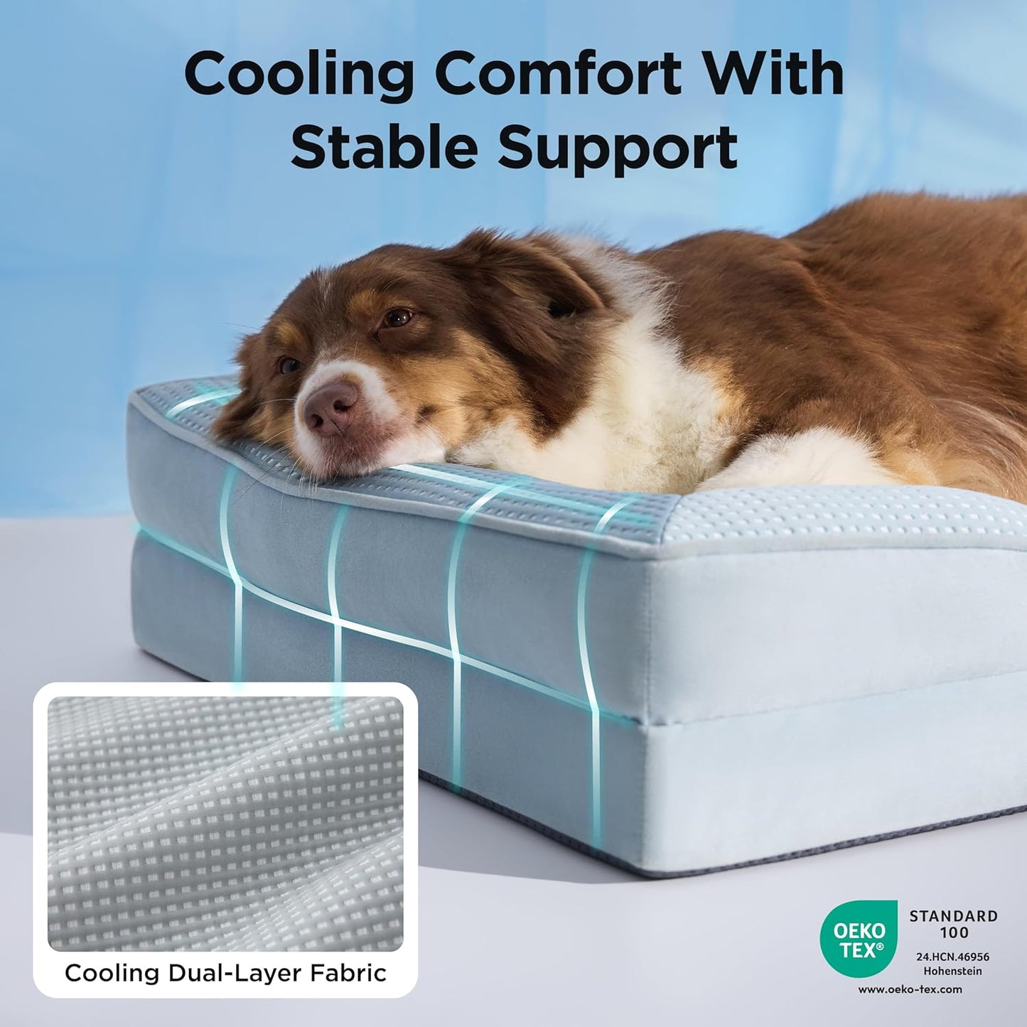 Bedsure Orthopedic Dog Bed Medium Size Dogs - Washable Small Medium Dog Cat Bed Waterproof, Comfort Cats Couch Sofa with Washable Removable Cover, Pets Bed with Nonskid Bottom, Grey, 28"