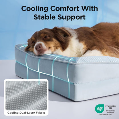 Bedsure Orthopedic Dog Bed Medium Size Dogs - Washable Small Medium Dog Cat Bed Waterproof, Comfort Cats Couch Sofa with Washable Removable Cover, Pets Bed with Nonskid Bottom, Grey, 28"