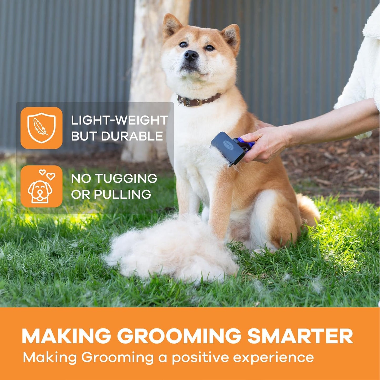 Deshedding Dog Brush for Short/Medium Hair (Medium,Red) – Gentle Deshedding Tool for Dogs & Cats – Reduces Shedding, Without damaging Topcoat. Removes Loose Fur & Dead Undercoat.