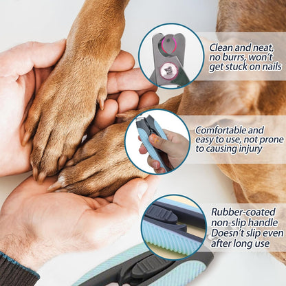 Blue Dog Nail Clipper with Safety Guard Plier Style Dog Claw Clippers Heavy-Duty Dog Toenail Clippers Professional Pet Nail Trimmers for Small Medium Large Dogs and Cats with Thick Nails