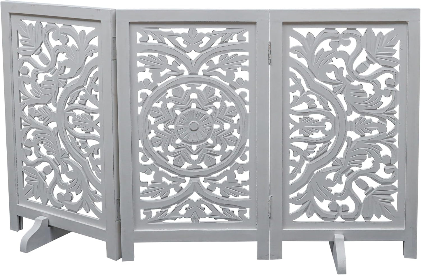 Freestanding Pet Gate for Dogs, Foldable Wooden Dog Gate for House, Indoor Dog Gate for Stair, Doorway, House Design Gates for Dogs Indoor, 72 Inch Wide, (18" x4 Panels 72 inch), Burnt Finish