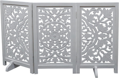 Freestanding Pet Gate for Dogs, Foldable Wooden Dog Gate for House, Indoor Dog Gate for Stair, Doorway, House Design Gates for Dogs Indoor, 72 Inch Wide, (18" x4 Panels 72 inch), Burnt Finish