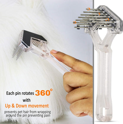Mini-Rake V-Shaped with 1" Long Double-Row Rotating Teeth (AquaBlue)