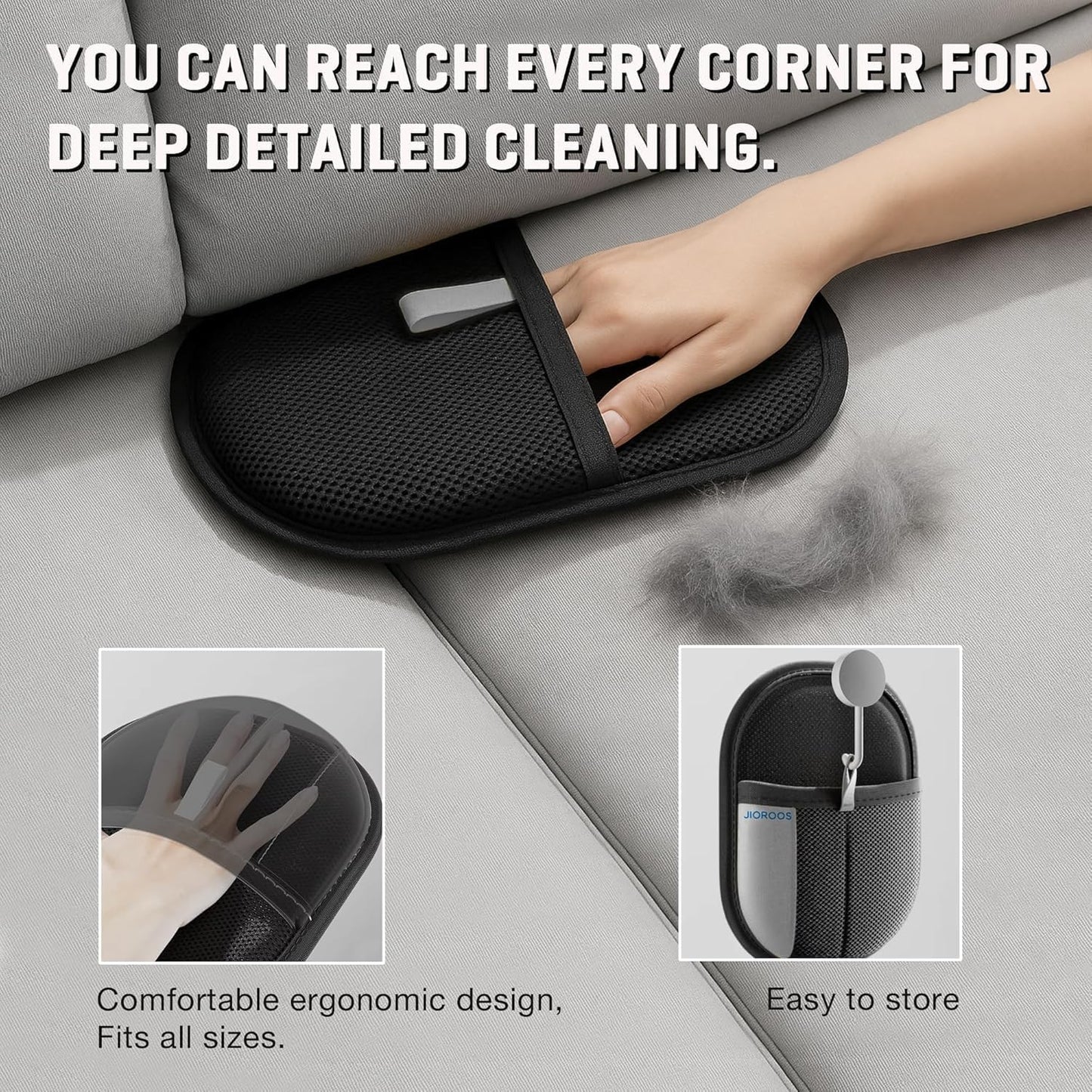 Pet Hair Removal Glove for Cats & Dogs, Upgraded Electrostatic Reusable Pet Hair Remover Tool, Magic Fur Removal Mitt for Laundry, Couch, Carpet, Car Seat, Pet Grooming Gloves (1)