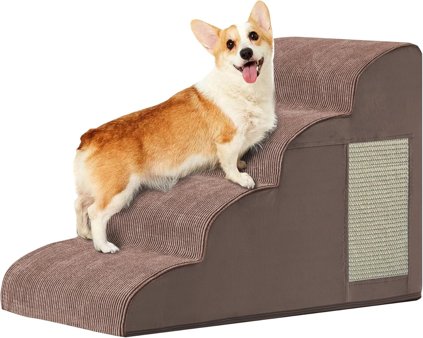 Dogs Steps for Bed, Dog Stairs for Small Dogs, 2-Step Dog Ramp for Bed, Couch, Sofa, and Chairs, Non-Slip Bottom Design, Cat Scratching, High Density Foam Portable Pet Step, Indoor, Grey