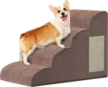 Dogs Steps for Bed, Dog Stairs for Small Dogs, 2-Step Dog Ramp for Bed, Couch, Sofa, and Chairs, Non-Slip Bottom Design, Cat Scratching, High Density Foam Portable Pet Step, Indoor, Grey