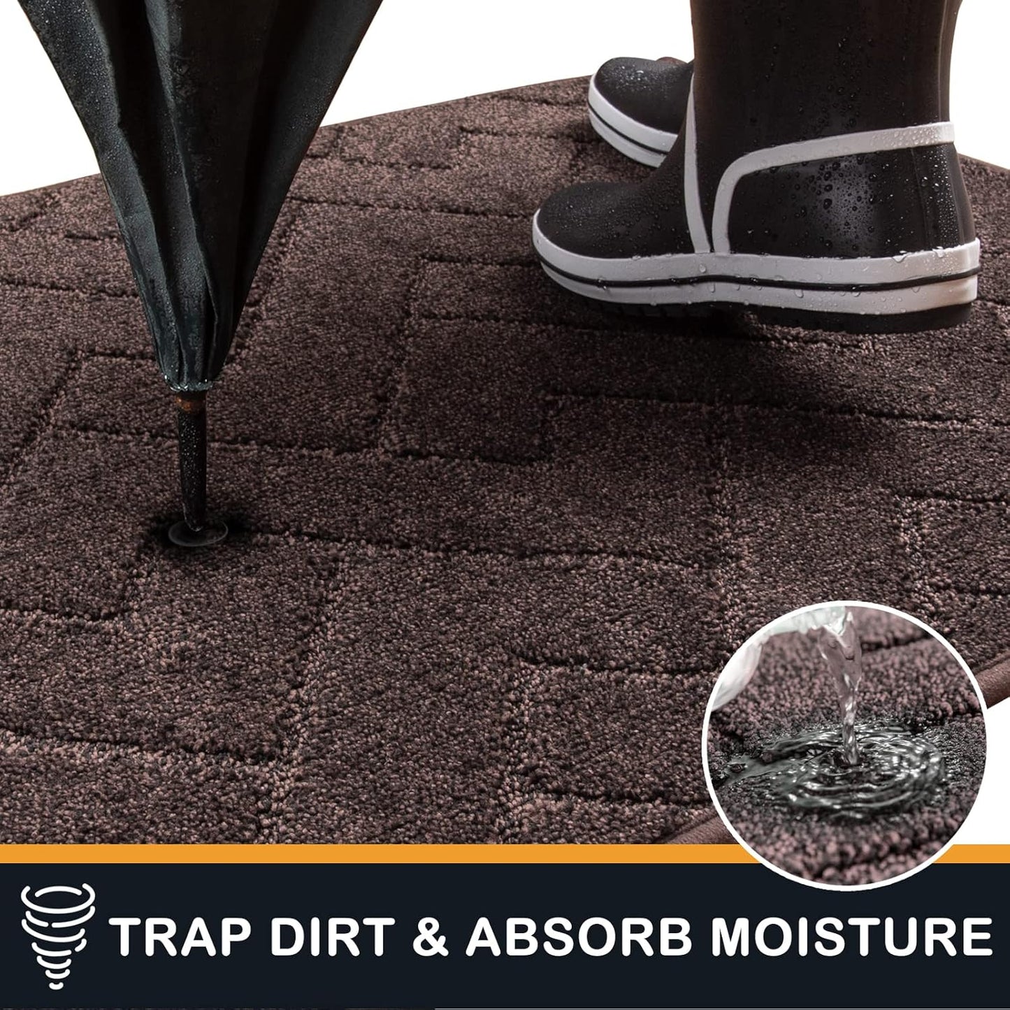 PURRUGS Dirt Trapping Door Mat 20" x 31.5", Non-Slip Machine Washable Entry Rug, Dog Doormat, Indoor Front Door Mat, Super Absorbent Entryway Rug for Muddy Shoes & Paws, Taupe
