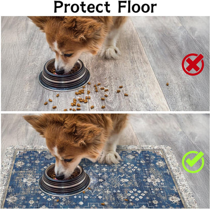 Pet Food Mats for Floor, Absorbent Dog Mat for Food and Water Dispenser Mat, Dog Food Mat Quick Dry Cat Food Mat Pet Supplies