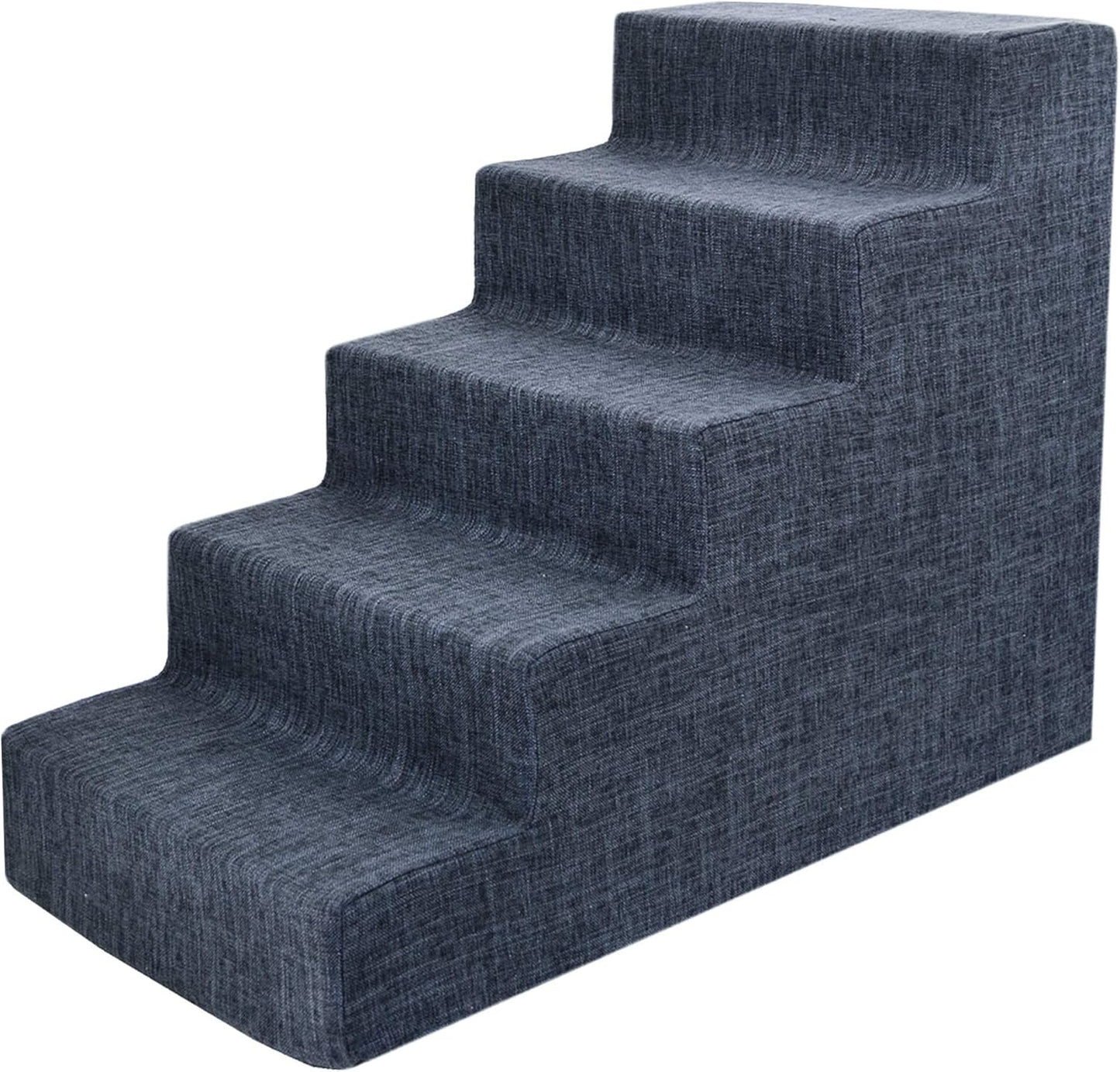 Best Pet Supplies Dog Stairs & Steps - Foam Steps for Small Dogs & Cats, Non-Slip Indoor Balanced Pet Step Support, Dog Ramp, No Assembly, Ash Gray Linen, 2-Step (12-inch Height)