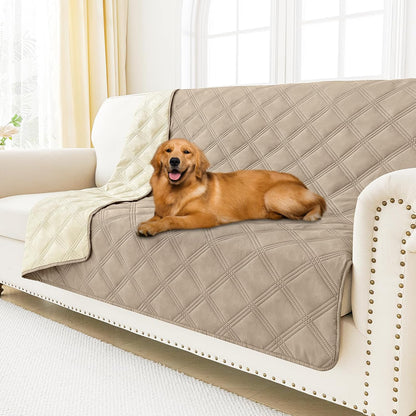 Smiry Waterproof Dog Bed Cover Blanket 30x70, Soft Reversible Pet Blanket, Washable Leakproof Cats Dogs Couch Cover for Sofa, Couch, Furniture, Grey/Dark Grey