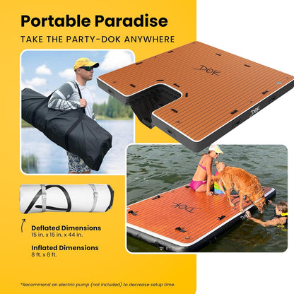 DOK Dog-DOK Inflatable Dock Platform: Safe & Easy Water Access for Dogs Up to 230 lbs; Floating Non-Slip EVA Foam with Dog Boat Ramp for Pool, Dock, & Lake | Military Grade & High Visibility