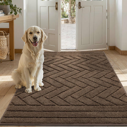 Tindbea Dog Mat for Mud Paws,Absorbs Moisture Dirt Non-Slip Washable Mud Mat for Dogs,Soft Rubber Backing Front Inside Pet Rug for Entryway, Dog Paws, Patio(20"x48",Charcoal)