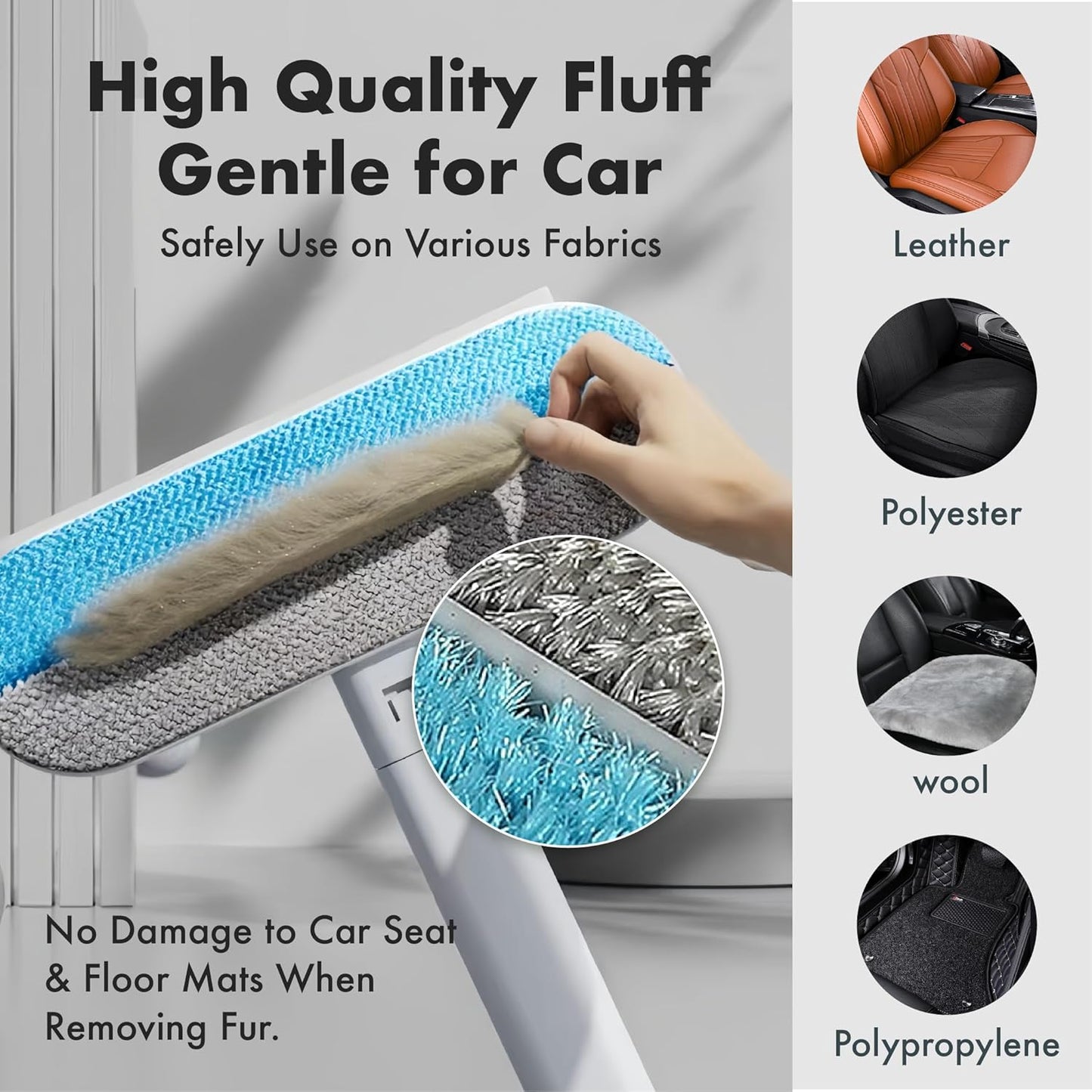 Dog Hair Remover for Car, Complete 3 in 1 Pet Hair Detailer Brush - Auto Detailing Tool for Car and Home Removes Hair from Car Seats, Carpets, and Couches, Reusable Fur Cleaning Solution