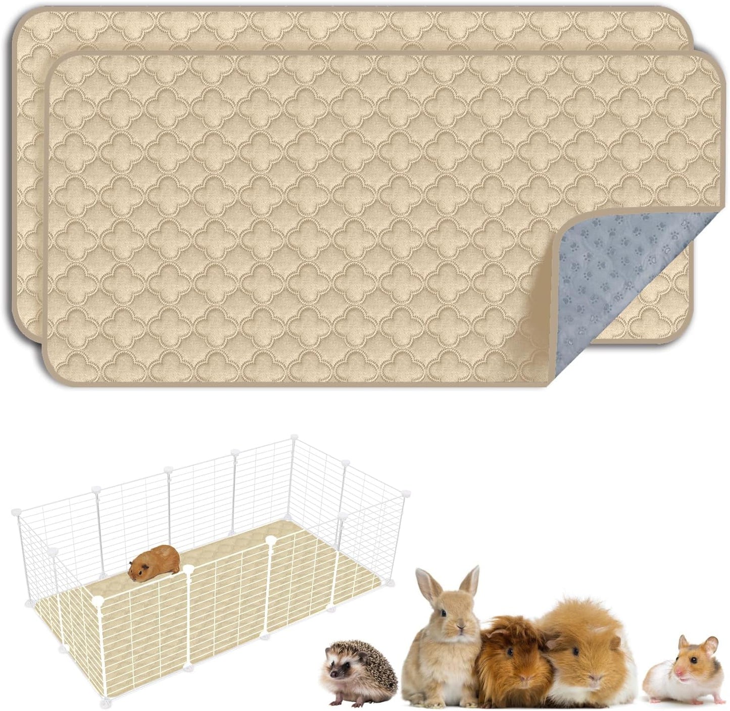 FunFurry Washable Pee Pads for Dogs - 4 Pack Reusable Pee Pads，Waterproof Puppy Pads，Pet Training Pads，Super Absorbent with Dog Paw Shape Non-Slip Backing (Cream, 18" X 24" - 4 Pack)