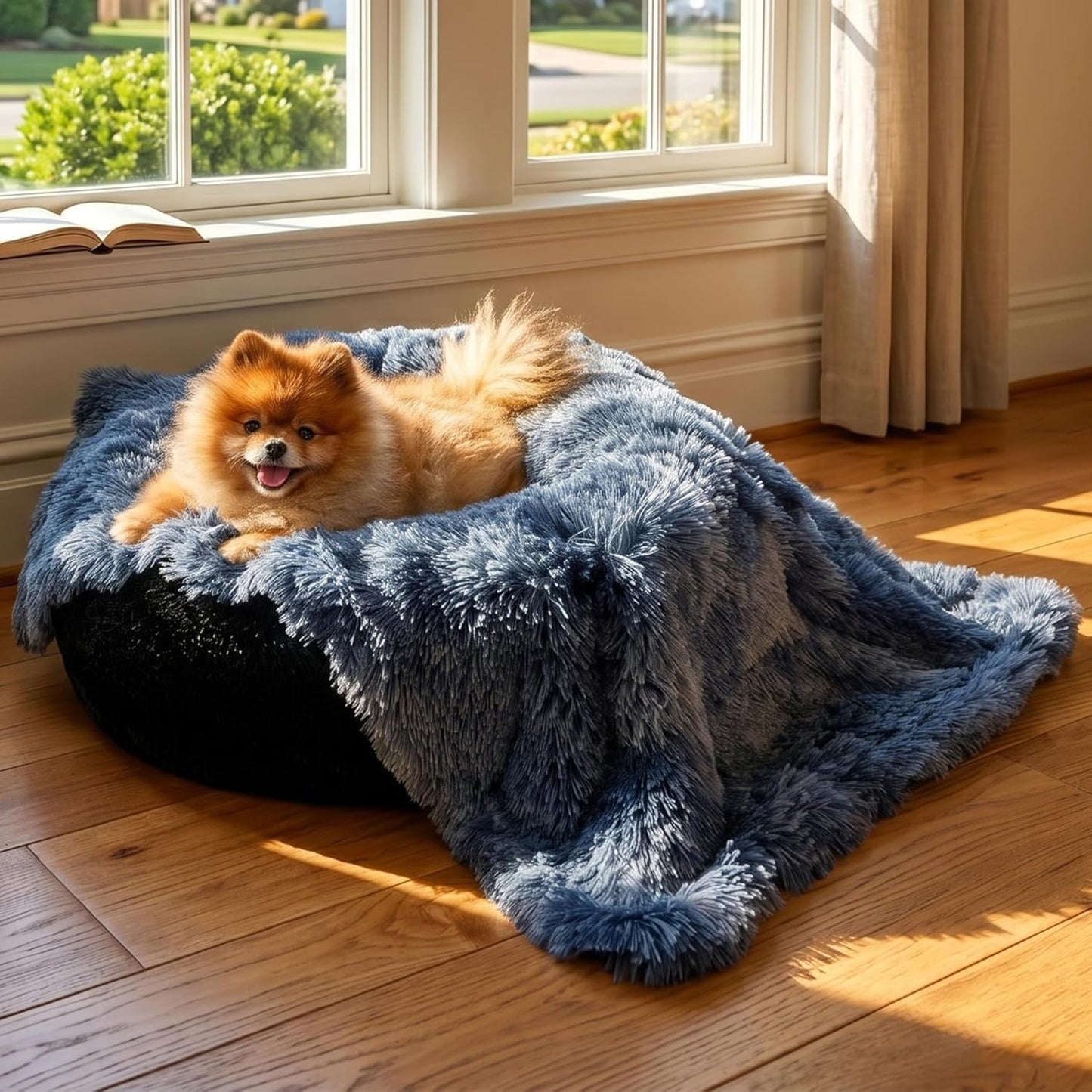 Bedsure Dog Blankets for Large Dogs, Fluffy Waterproof Dog Blanket for Couch Protector and Bed Washable, Fuzzy Faux Fur Pet Throw Blankets for Calming, Dog Accessories, XL, 50×60 inch, Tie-dye Grey