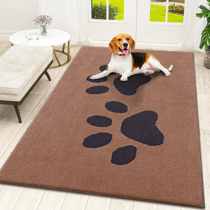 Smiry Dog Door Mat for Muddy Paws, Absorbs Moisture and Dirt, Low-Profile Entryway Mat with Non-Slip Backing, Entry Indoor Outdoor Doormat for Inside Floor (30x20 Inches, Grey, Striped)