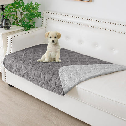 Waterproof Dog Blanket, 30x30 inches Small Pet Couch Covers for Sofa, Chair Bed Furniture Protector from Dogs Washable and Reversible-Lightgrey+Darkgrey