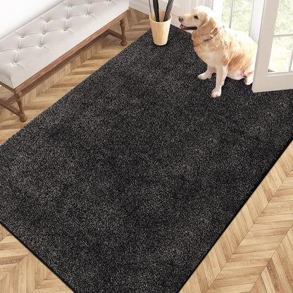 PURRUGS Dirt Trapping Door Mat 20" x 31.5", Non-Slip Machine Washable Entryway Rug, Dog Doormat, Indoor Front Door Mat, Super Absorbent Entry Rug for Muddy Shoes & Paws, Bluish Grey-Black