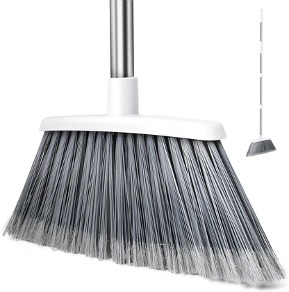 Broom, Outdoor Brooms for Sweeping Indoor, Adjustable 55" Pet Hair Removal Heavy Duty Broom for Floors Home Kitchen Garage Commercial Patio Industrial Snow (Pack of 1)