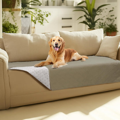 Luciphia 100% Waterproof Couch Cover Blanket for Dogs Anti-Slip Pet Couch Protector Sofa Mat Puppy Cat with Non-Slip Bottom, Grey, 30x70 Inch