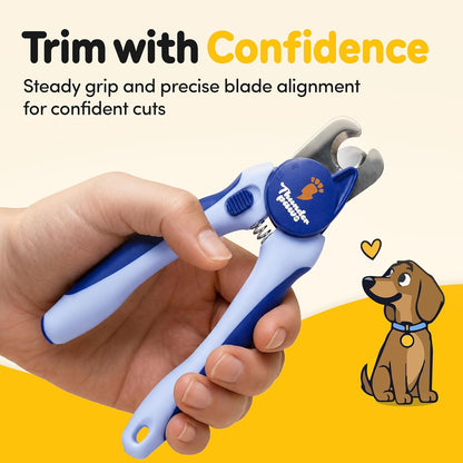 LED Dog Nail Clippers with Light, Trimmers with Protective Guard, Quick Sensor, Safety Lock and Nail File - Suitable for Large and Small Dogs & Cats (Yellow, LED)