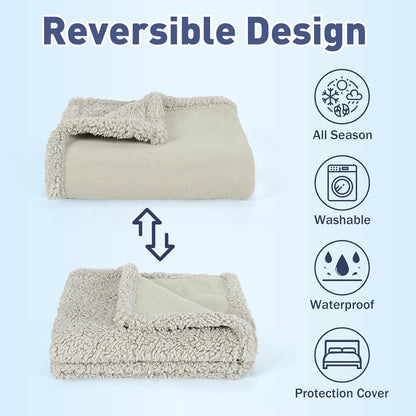 Kritter Planet Waterproof Dog Blanket, Reversible Water Proof Pet Blanket for Couch, Bed & Sofa, Washable Couch Covers for Large Dogs - Protects Furniture from Fur, Dirt, and Accidents