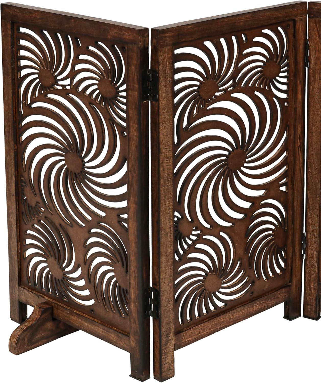 Freestanding Pet Gate for Dogs, Foldable Wooden Dog Gate for House, Indoor Dog Gate for Stair, Doorway, House Design Gates for Dogs Indoor, 72 Inch Wide, (18" x4 Panels 72 inch), Burnt Finish