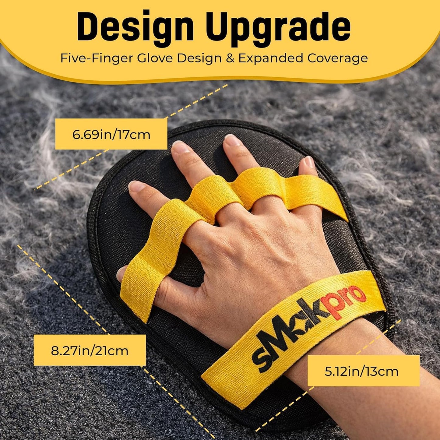 2026 NEW Electrostatic Pet Hair Remover | 19" Adjustable Handle with Five Finger Magic Gloves | Reusable Cat Fur Remover Mitt | Dog Grooming Hair Removal Tool for Couch Carpet Bedding Clothes, 2 pcs