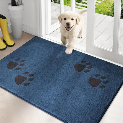PURRUGS Dirt Trapping Door Mat 20" x 31.5", Non-Skid/Slip Machine Washable Microfiber Entrance Rug, Shoes Scraper, Dog Doormat, Super Absorbent Floor Mat for Muddy Wet Shoes and Paws, Grey