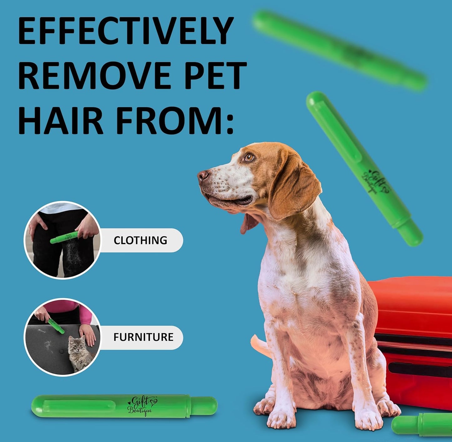 Pack of 12 Mini Travel Lint Sticks Rollers – Sticky Pet Hair Remover for Clothes, Furniture, Couch, Bed – Extra Strong Lint Roller Brush for Dog & Cat Fur Removal – Compact Rollers for Travel & Home