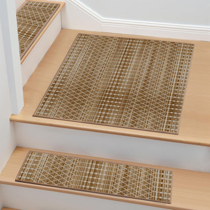 Non-Slip Stair Treads for Wooden Steps 15pcs,8"x30" Stair Carpet Treads for Indoor Use,Peel and Stick Stair Runners,Washable Reusable Adhesive Backing,Pet-Friendly Stair Capet for Kids,Elders,Dogs