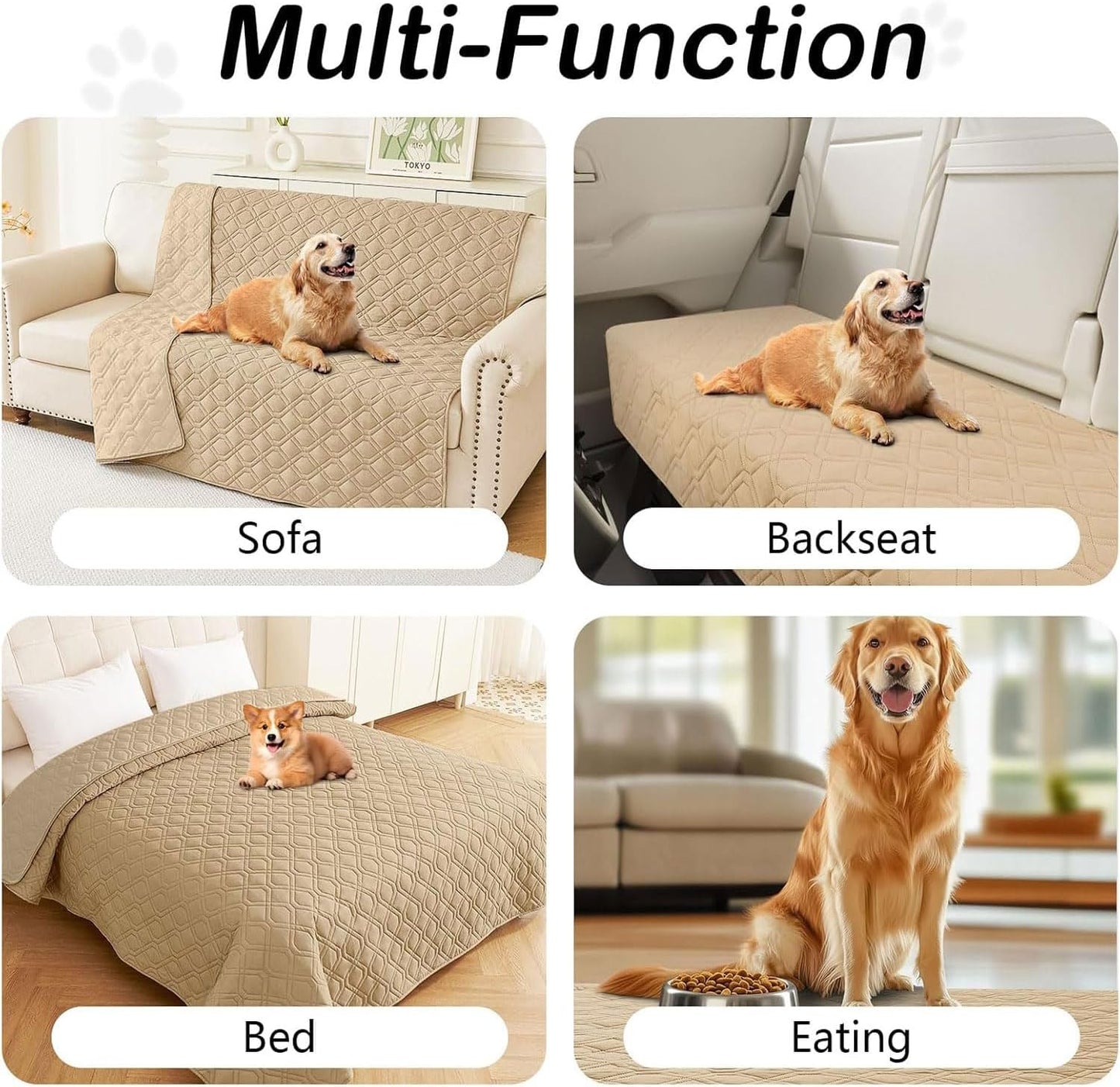 hyha Waterproof Dog Bed Blanket, Soft Pet Blankets, Waterproof Couch Cover for Dogs, Reversible Sofa Covers Washable for Furniture (30x70 Inch, Grey/Dark Grey)