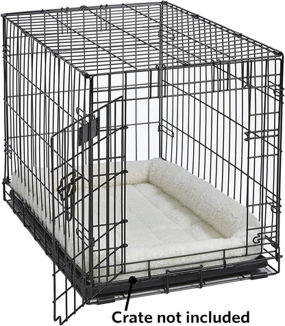 MidWest Homes for Pets QuietTime Dog Bed - White Fleece Bolster, Ultra-Soft and Machine Washable, Fits 24-Inch Crates and Carriers, for Small Breed Dogs