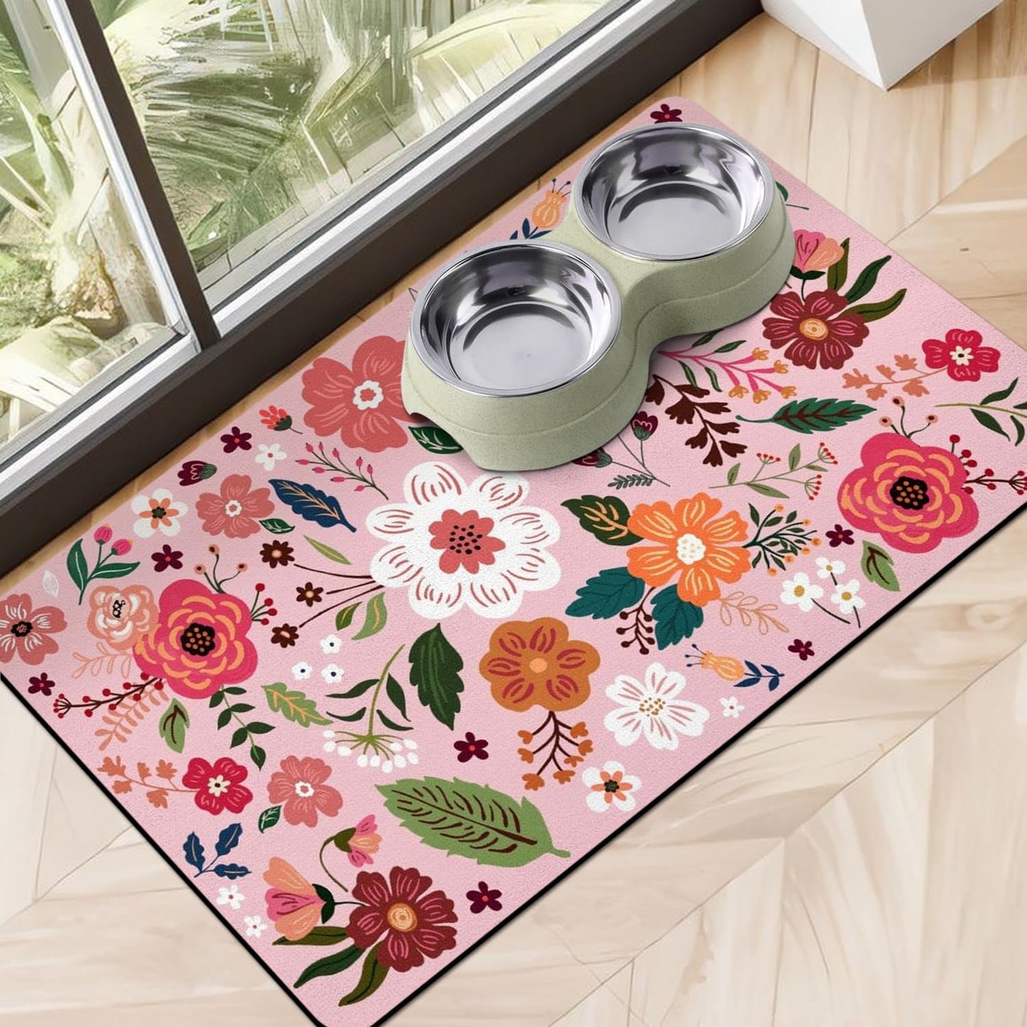 Dog Food Mats for Floors, Absorbent Dog Bowl Mat for Food and Water Dispenser, Quick Dry Cat Food Mat Pet Supplies