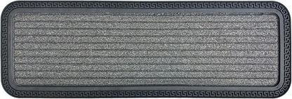 Ottomanson Outdoor Rubber Stair Treads – Ribbed Heavy-Duty Non-Slip Stair Mats – Best Grip on Concrete, Brick & Textured Step – Fastening Recommended for Wooden & RV Steps, Pack of 5