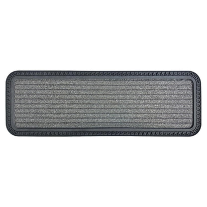 Ottomanson Outdoor Bullnose Stair Treads – Ribbed Heavy-Duty Non Slip Stair Mats – Strong Grip for Concrete, Brick & Textured Steps – Requires Fastening on Wooden & RV Steps, Pack of 5
