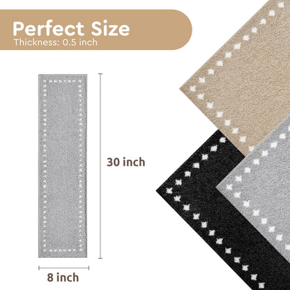 tchdio Stair Treads Landing Mat Non Slip, Soft Stair Treads for Wooden Steps Indoor, Stair Carpet Treads Reusable Adhesive for Kids Elders and Pets, Washable Stair Rugs Stair Runner 31"x31" Beige