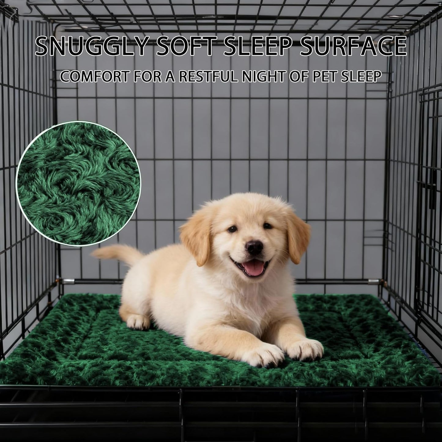 Dog Bed Mat, Reversible Crate Pad & Cute Dog Bed - Machine Washable Kennel Mat with Ultra Soft for Small Dogs (Cool/Warm), 24" x 18", Grey&Star