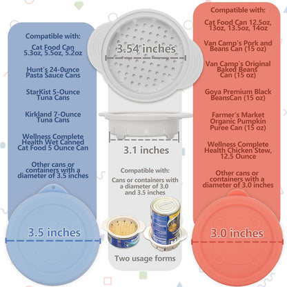 2PCs 3.0-inch Silicone Can Lids for Chef Boyardee | Van Camp's | Goya | Bush's Best | Farmer's Market Can, Can Cover for Canned Goods, Soup Can Cap, Fit Most Standard Size, Dishwasher Safe (Lids ONLY)