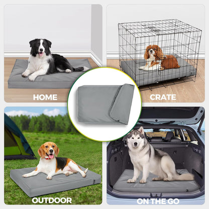 PAWFINITY Waterproof Dog Bed Cover Replacement Washable, Easy to Clean, Pet Hair Resistant, Heavy Duty Oxford, Zipper Closure, Indoor/Outdoor Use, Fits 36 Inch Dog Crate - Large, 34x22x3.5, Black