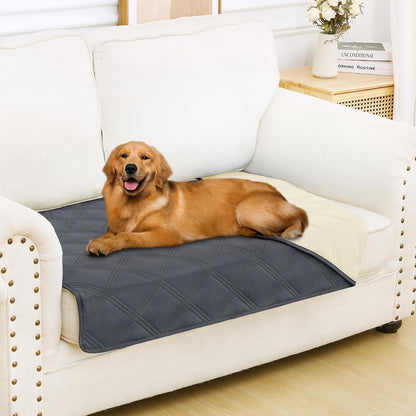 Smiry Waterproof Dog Bed Cover Blanket 30x70, Soft Reversible Pet Blanket, Washable Leakproof Cats Dogs Couch Cover for Sofa, Couch, Furniture, Grey/Dark Grey