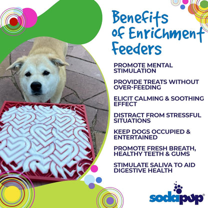 SodaPup Flower Power eMat – Durable Lick Mat Feeder Made in USA from Non-Toxic, Pet-Safe, Food Safe Rubber for Mental Stimulation, Avoiding Overfeeding, Fresh Breath, Digestive Health, & More