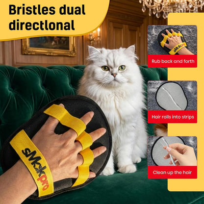 2026 NEW Electrostatic Pet Hair Remover | 19" Adjustable Handle with Five Finger Magic Gloves | Reusable Cat Fur Remover Mitt | Dog Grooming Hair Removal Tool for Couch Carpet Bedding Clothes, 2 pcs