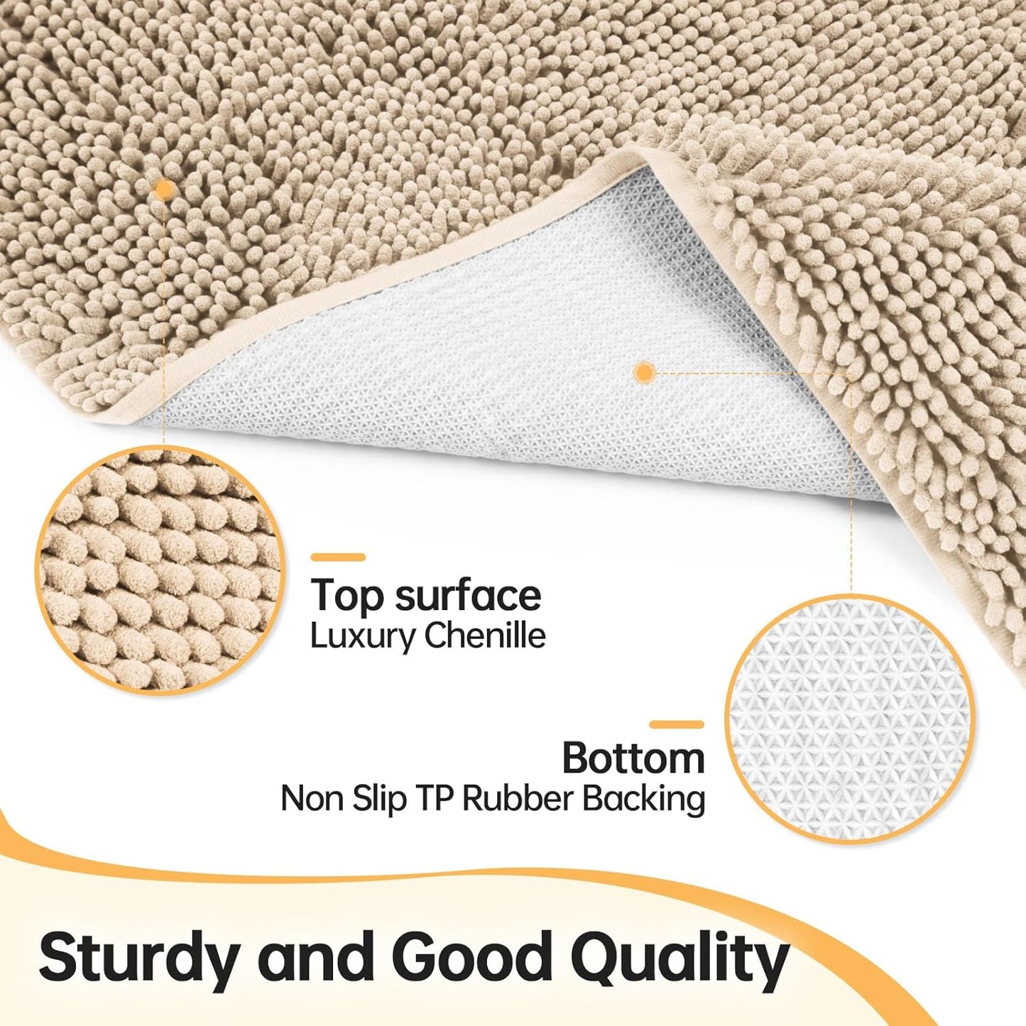 Absorbent Dog Door Mat for Muddy Paws, 60" x 24" Chenille Indoor Mats for Entryway, Trap Dirt Front Door Mat Indoor Entrance Washable Non Slip Soft