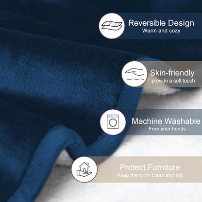 gogobunny Waterproof Blanket for Bed Couch Sofa, Liquid Pee and Fur Proof Pet Blanket for Dog Puppy Cat, Reversible Sherpa Fleece Throw Blanket Furniture Cover Protector (Grey, 50x60 inches)