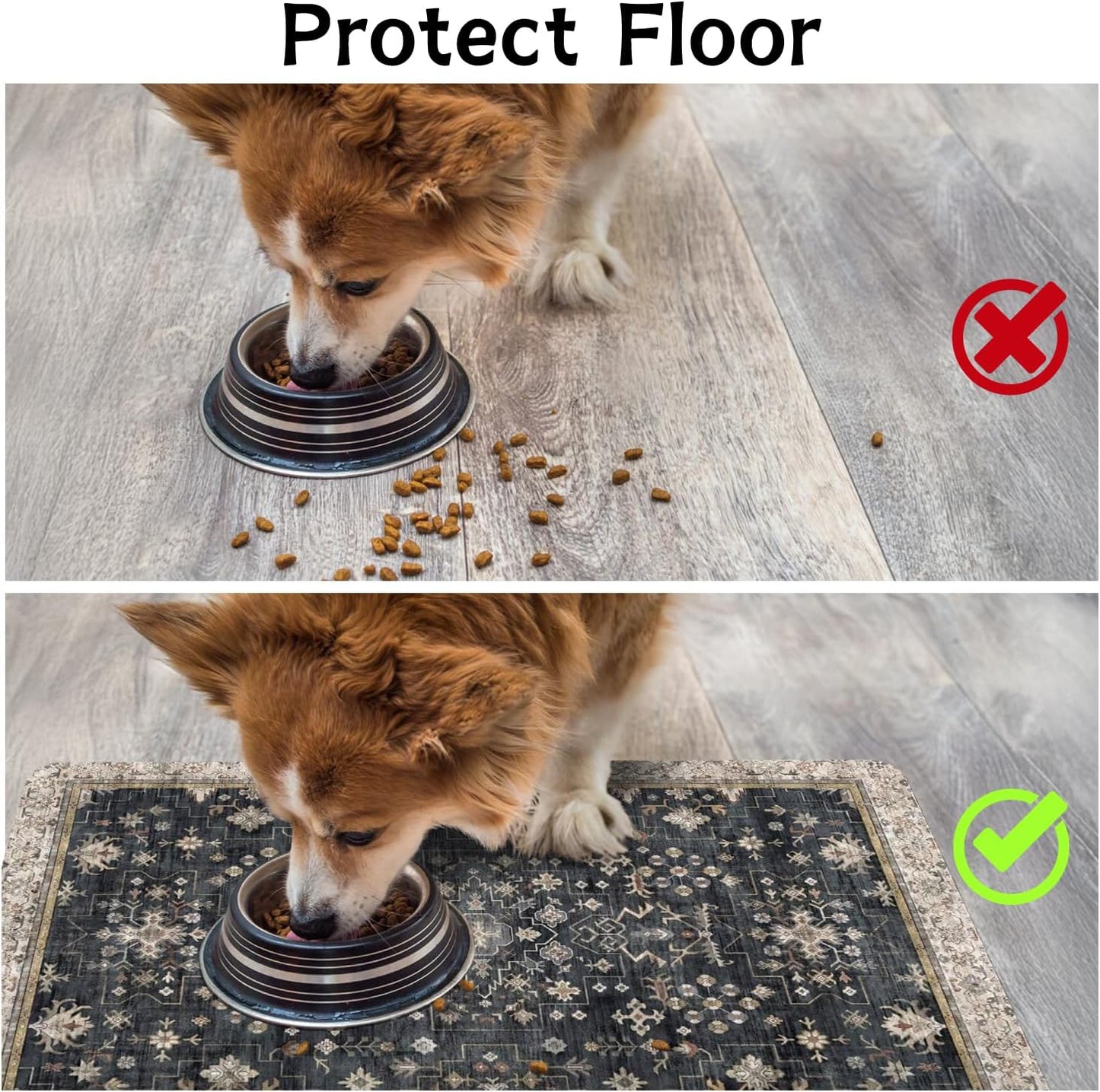 Pet Food Mats for Floor, Absorbent Dog Mat for Food and Water Dispenser Mat, Dog Food Mat Quick Dry Cat Food Mat Pet Supplies