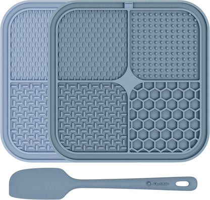 ChefAide 2 Pack Lick Mat for Dogs,Cats,Upgraded 8.5×8.5 inches Licking Mats with Suction Cups,Slow Feeder Licking Pad for Anxiety Relief and Boredom Reducer,Suitable for Dog Training Set 3