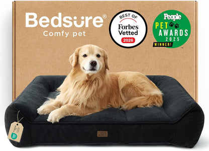 Bedsure SupportMax™ XL Pro Orthopedic Dog Beds Large Sized Dog - Extra Thick Supportive Dogs Couch with Waterproof Washable Cover, Extra Large Comfort Pet Sofa with Sherpa & Nonskid Bottom, Grey, 45"