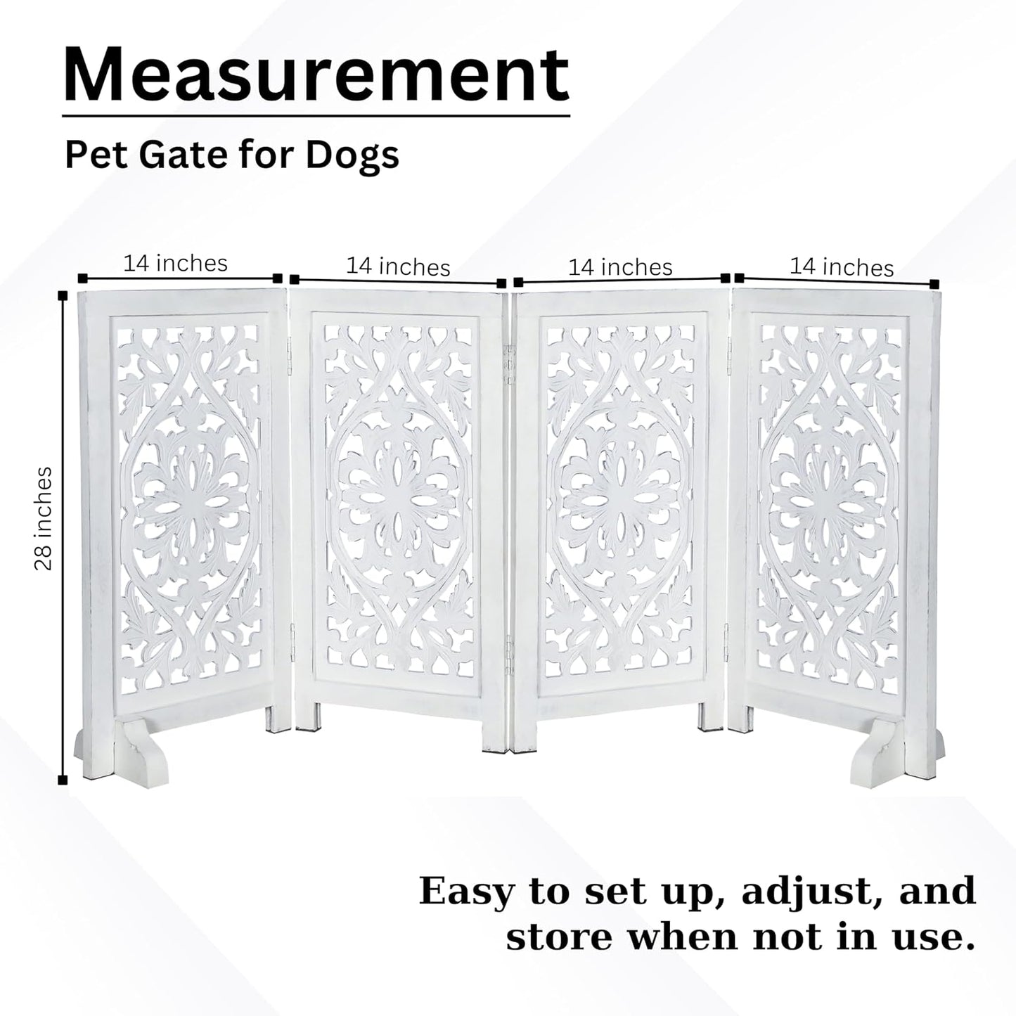 Freestanding Pet Gate for Dogs, Foldable Wooden Dog Gate for House, Indoor Dog Gate for Stair, Doorway, House Design Gates for Dogs Indoor, 72 Inch Wide, (18" x4 Panels 72 inch), Burnt Finish